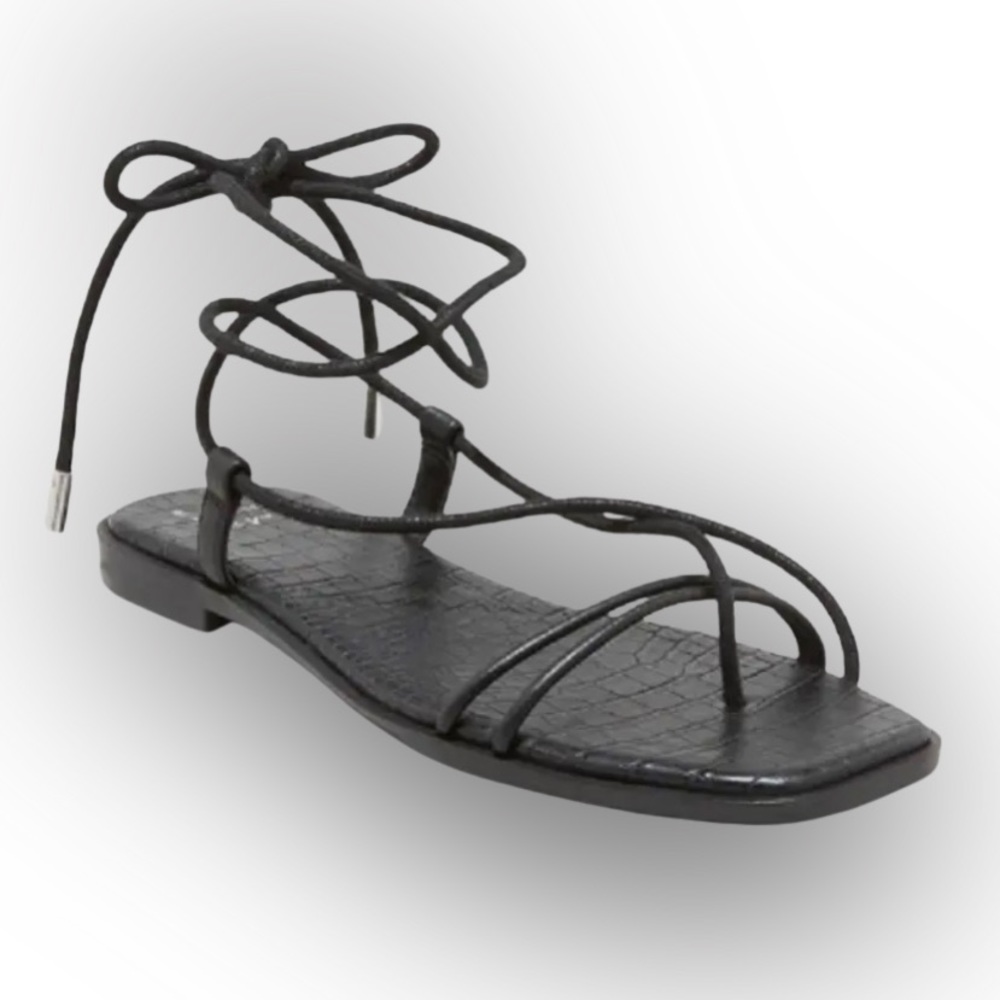 New NEW A New Day Women's Talia Lace Up Sandal Black Size 9